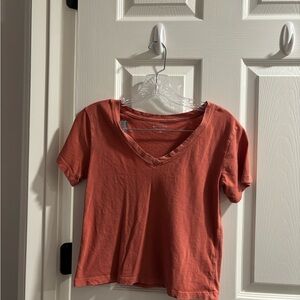 Athleta Orange Relaxed Crop Short Sleeve T-Shirt
